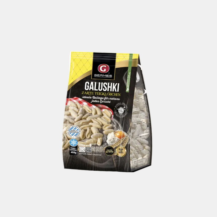 Paquet de galushki Germes 450 g, boulettes de pâte traditionnelles d'Europe de l'Est