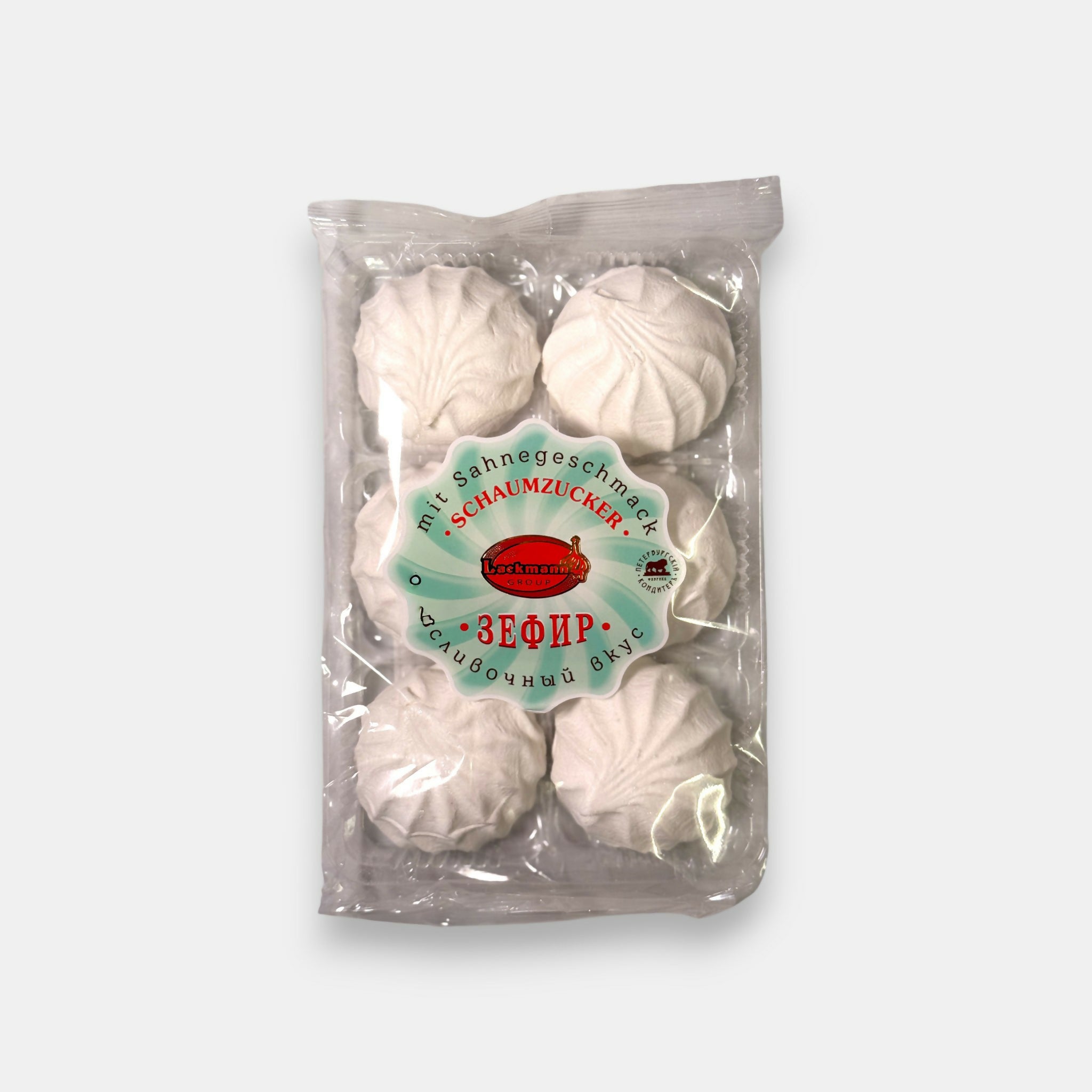 Zefir crème « Lackmann », 155 g — guimauve slave tendre au goût crémeux délicat, spécialité d’Europe de l’Est chez Pomo.bio, magasin slave à Paris.