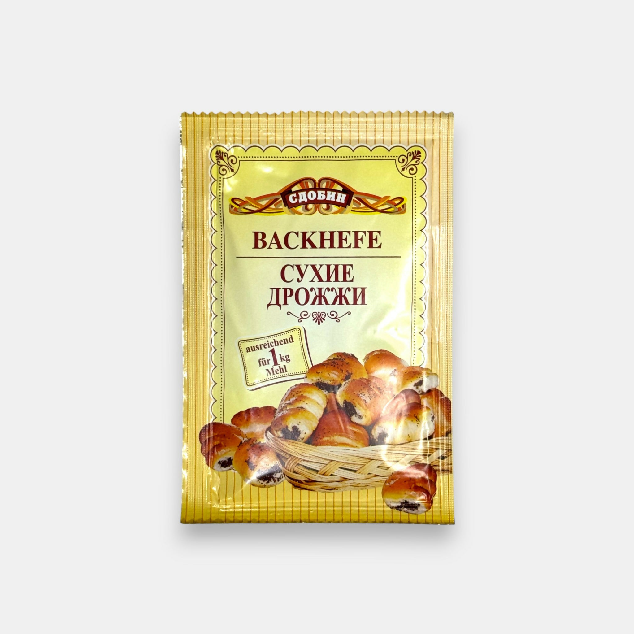 Levure sèche «Sdobin», 11 g — levure fiable pour pains et pâtisseries du magasin slave Pomo.bio à Paris.