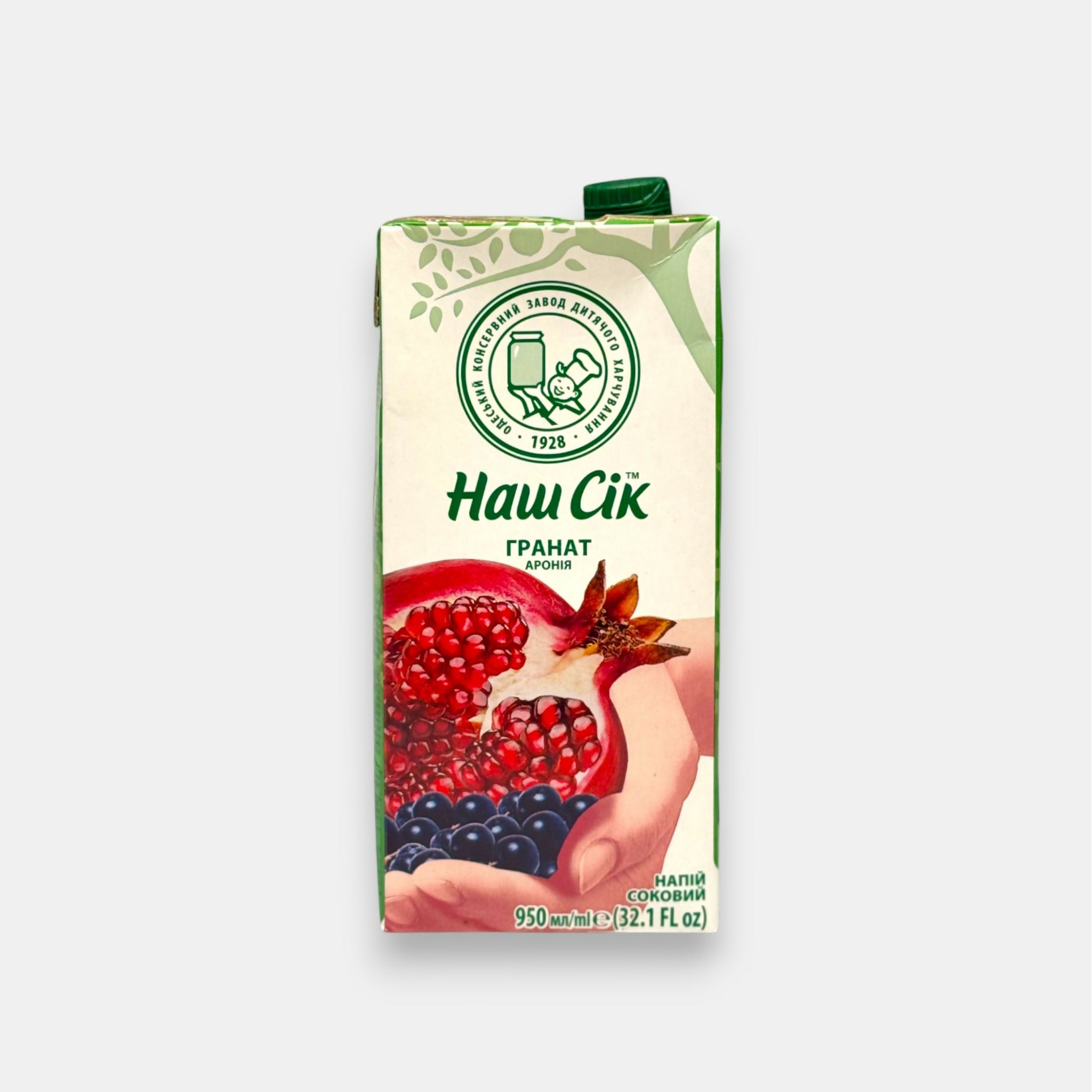 Brique de jus de grenade «Nash Sok», 950 ml — jus naturel riche en goût et en couleur, source d’énergie et de vitamines. Livraison rapide à Paris sur Pomo.bio.
