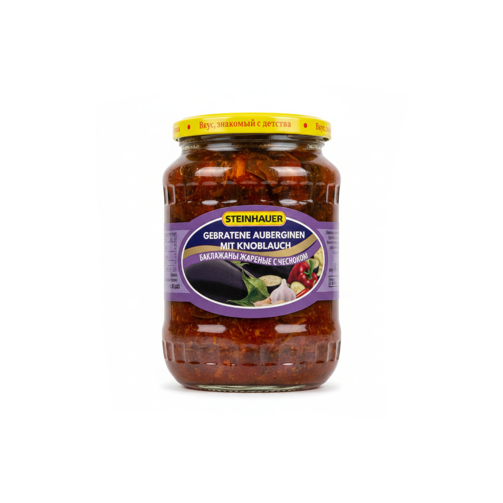 Bocal d'aubergines frites à l'ail Steinhauer 640 g, produits d'Europe de l'Est, épicerie slave à Nice