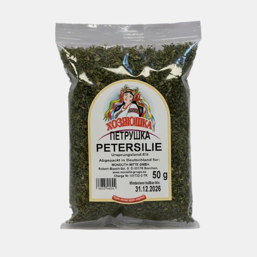Sachet de persil séché «Khozyaushka» 50 g, épice d'Europe de l'Est