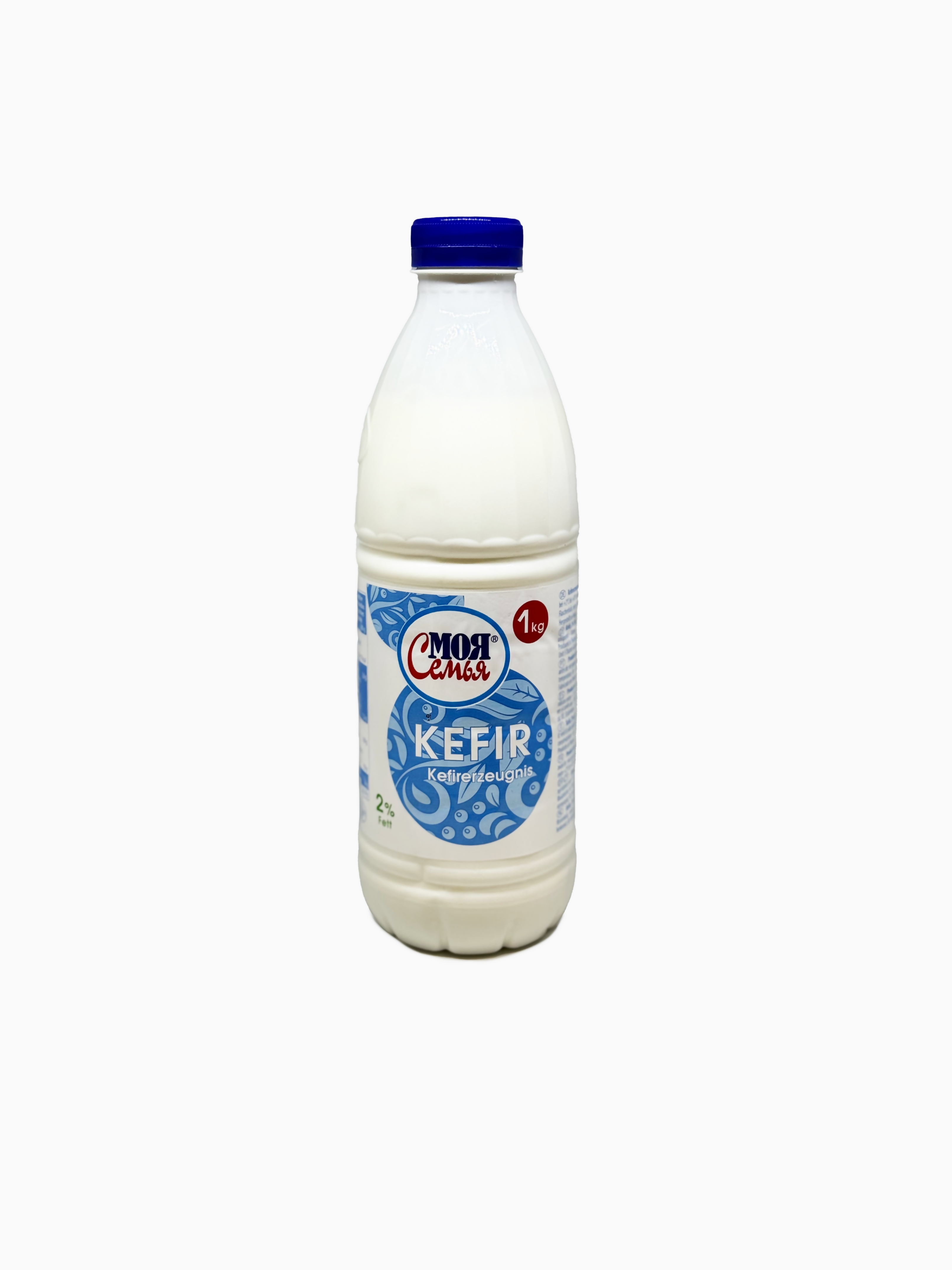 Kéfir 2% Moya Semya 1 litre – boisson lactée fermentée d'Europe de l'Est, vue de face