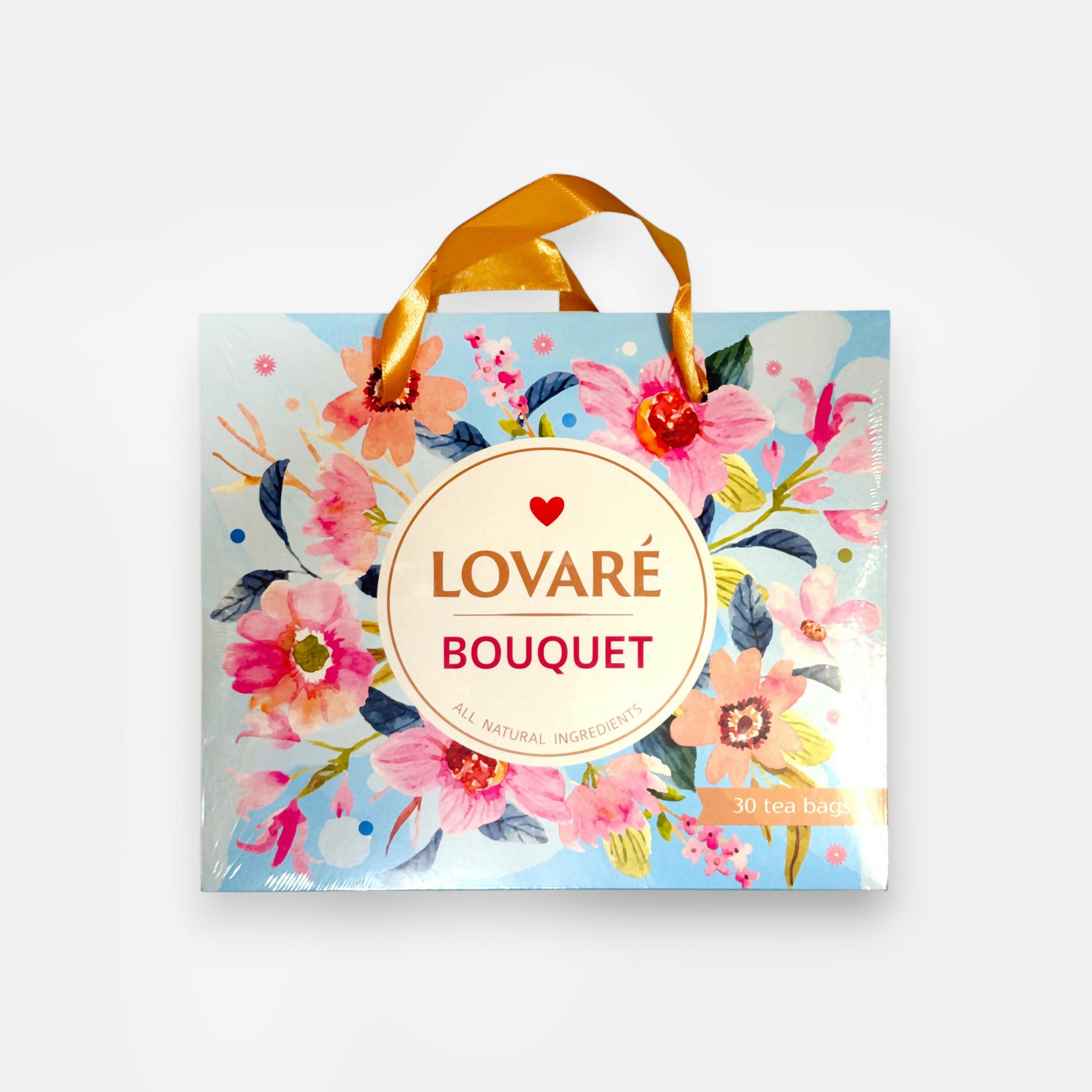 Coffret cadeau de six thés assortis Lovare Bouquet, 30 sachets — sélection parfumée dans une boîte florale élégante. Pomo.bio, épicerie slave à Paris, livraison rapide.