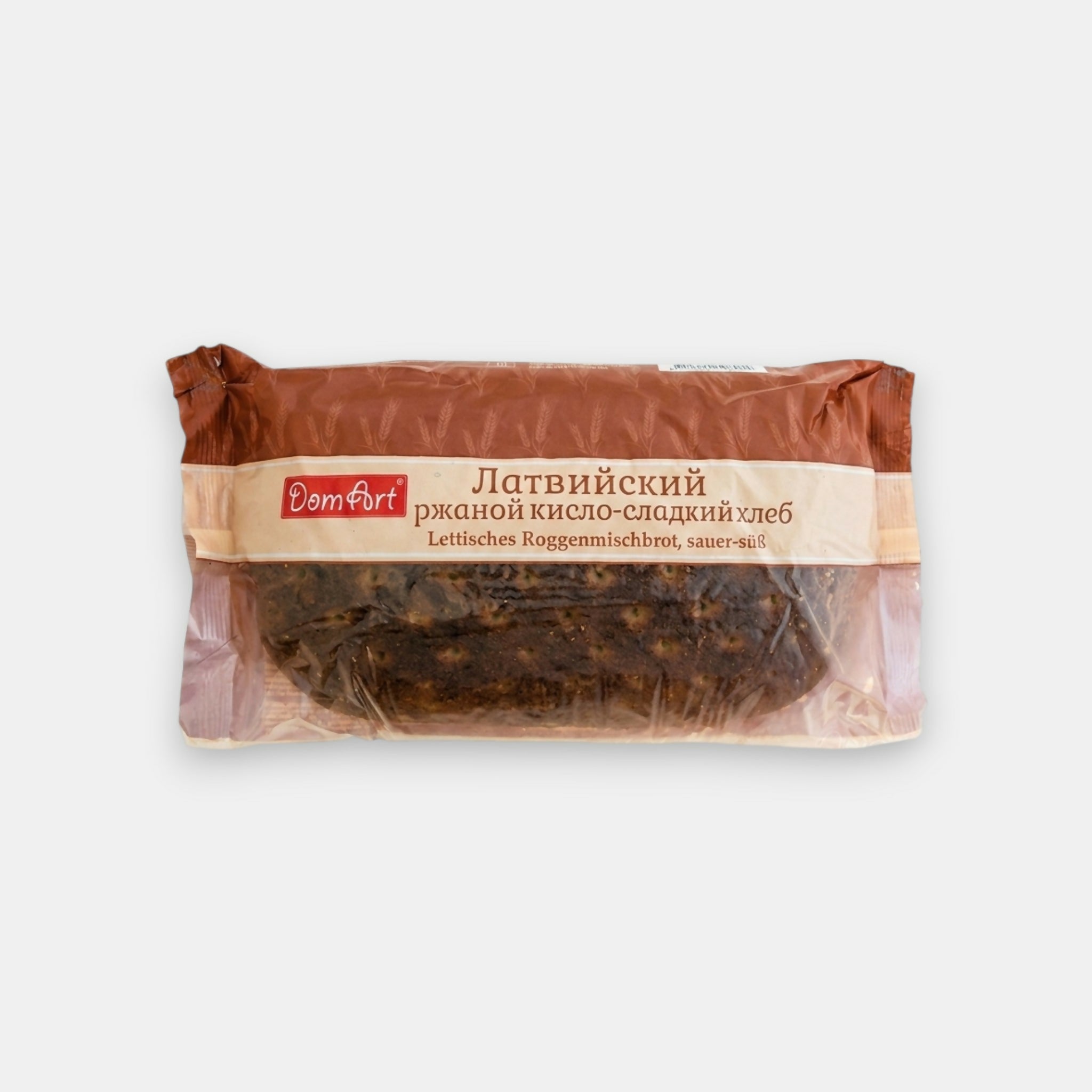 Pain lituanien DomArt 600 g, pain de seigle traditionnel d'Europe de l'Est, vue de face