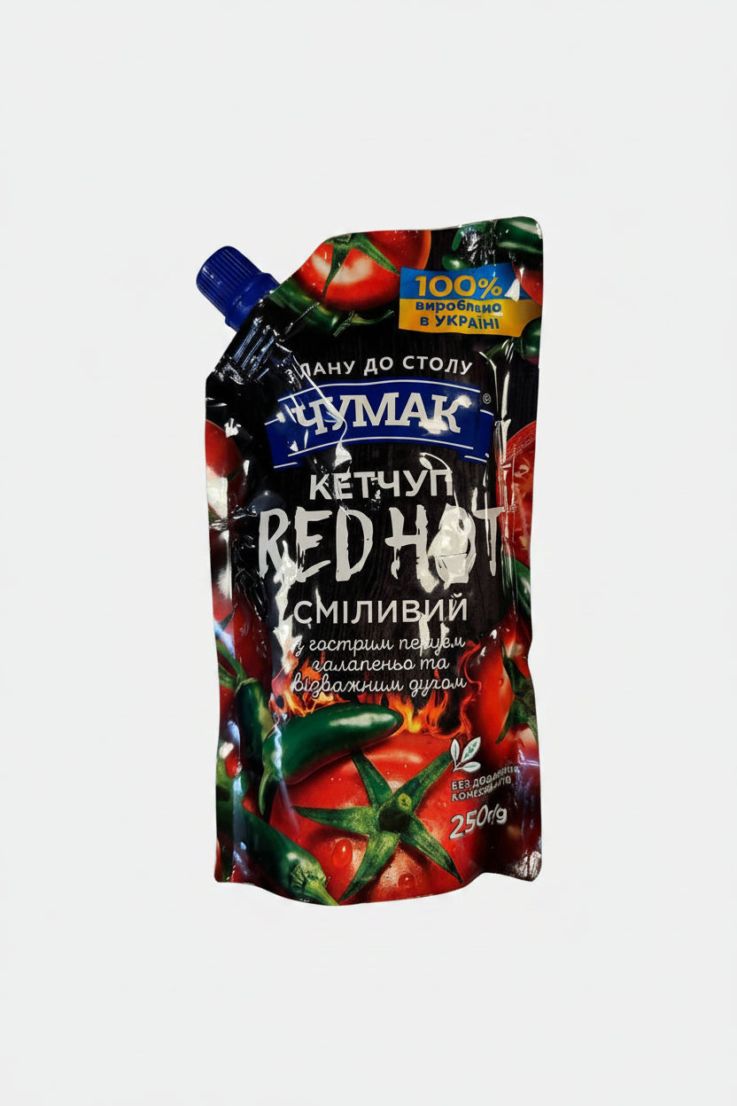 Ketchup épicé Red Hot Chumak 250 g, produit ukrainien, épicerie slave