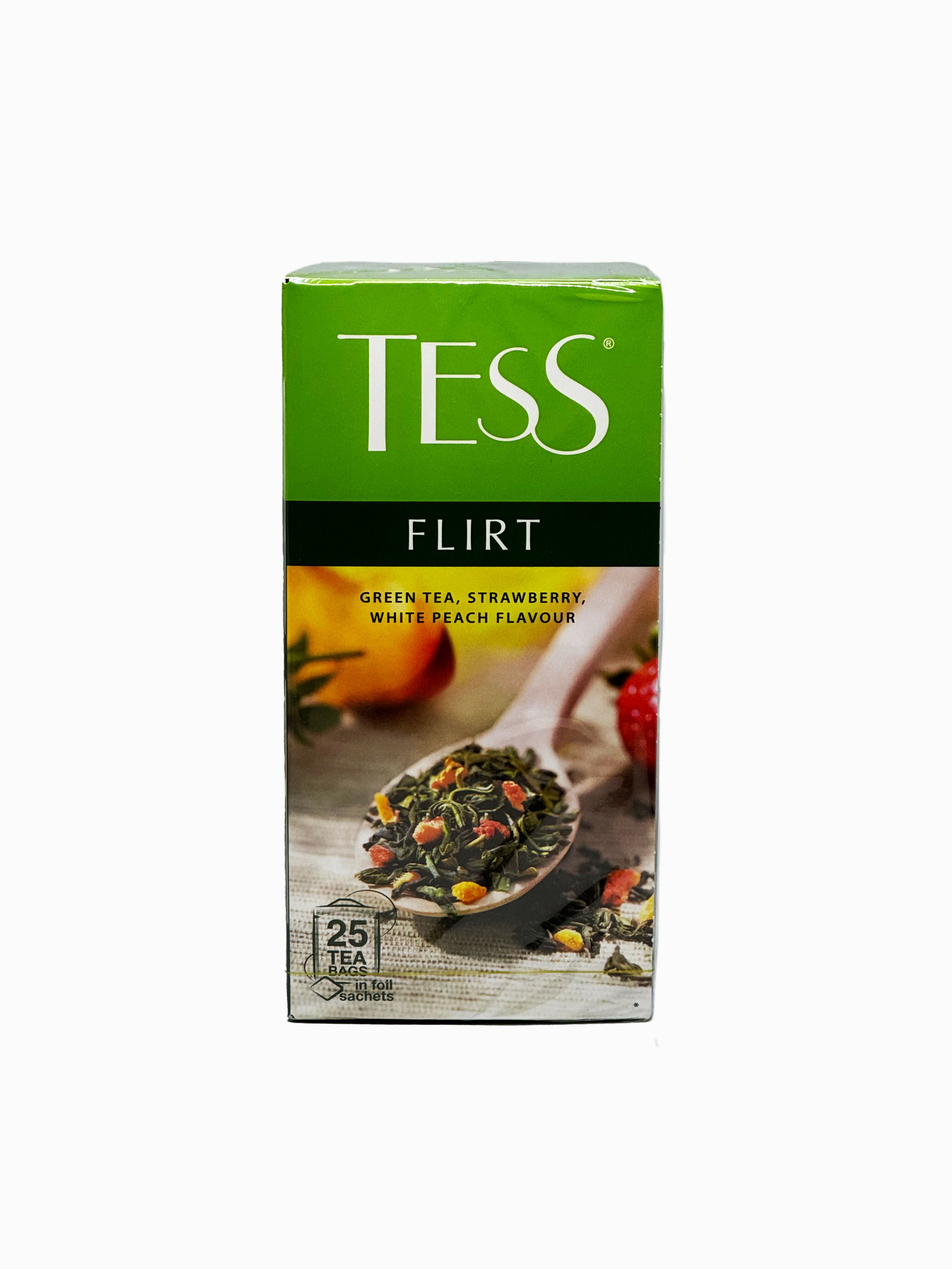 Thé vert à la fraise et à la pêche, "Tess", 25 sachets
