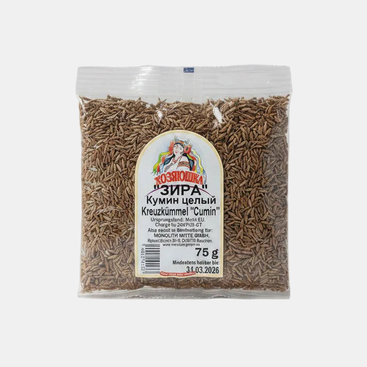Sachet de cumin entier «Khozyaushka» 75 g, épice d'Europe de l'Est