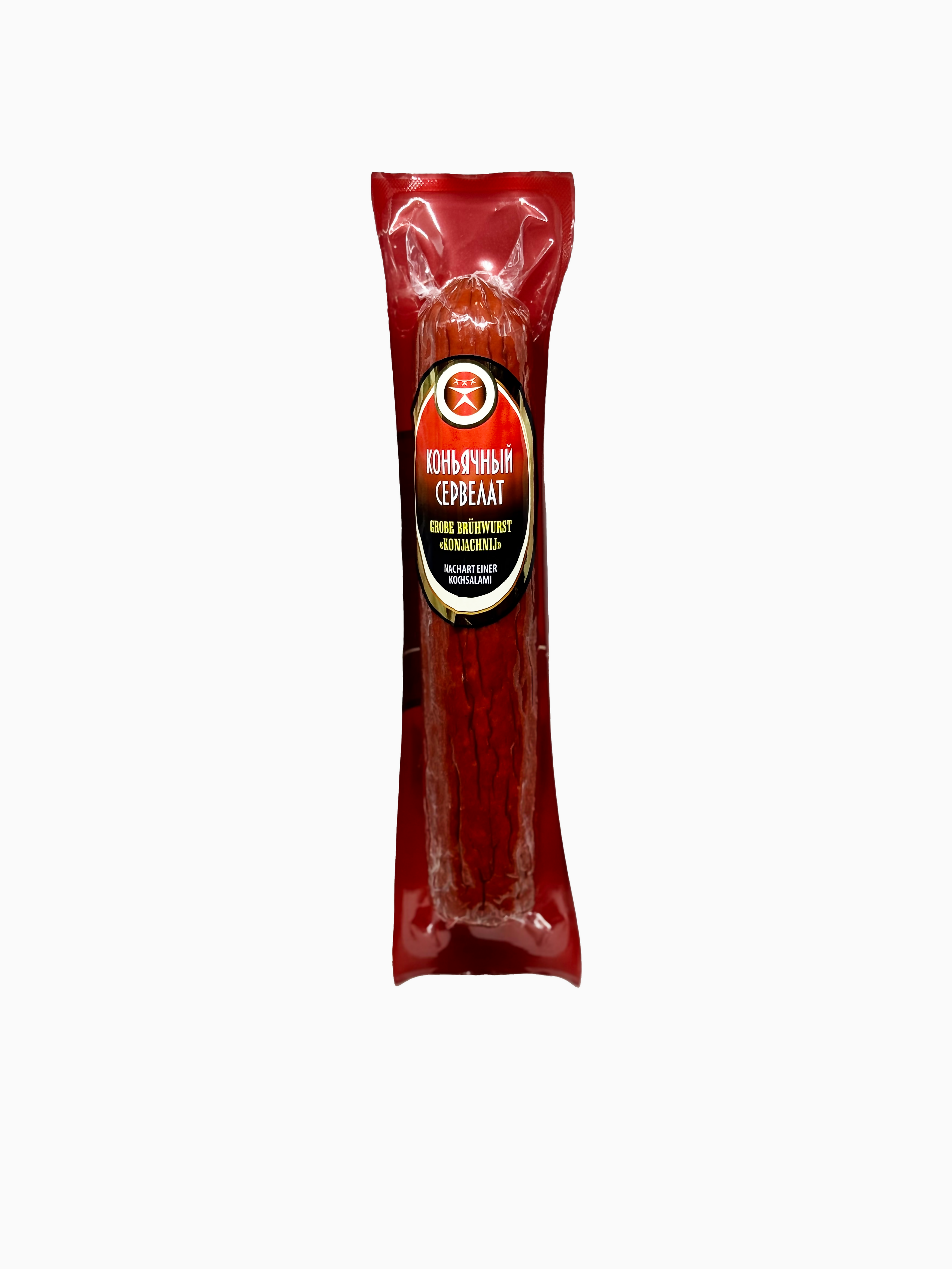 Saucisson fumé Kon'yachnyj servelat Monolith 350 g — vue de face de l'emballage