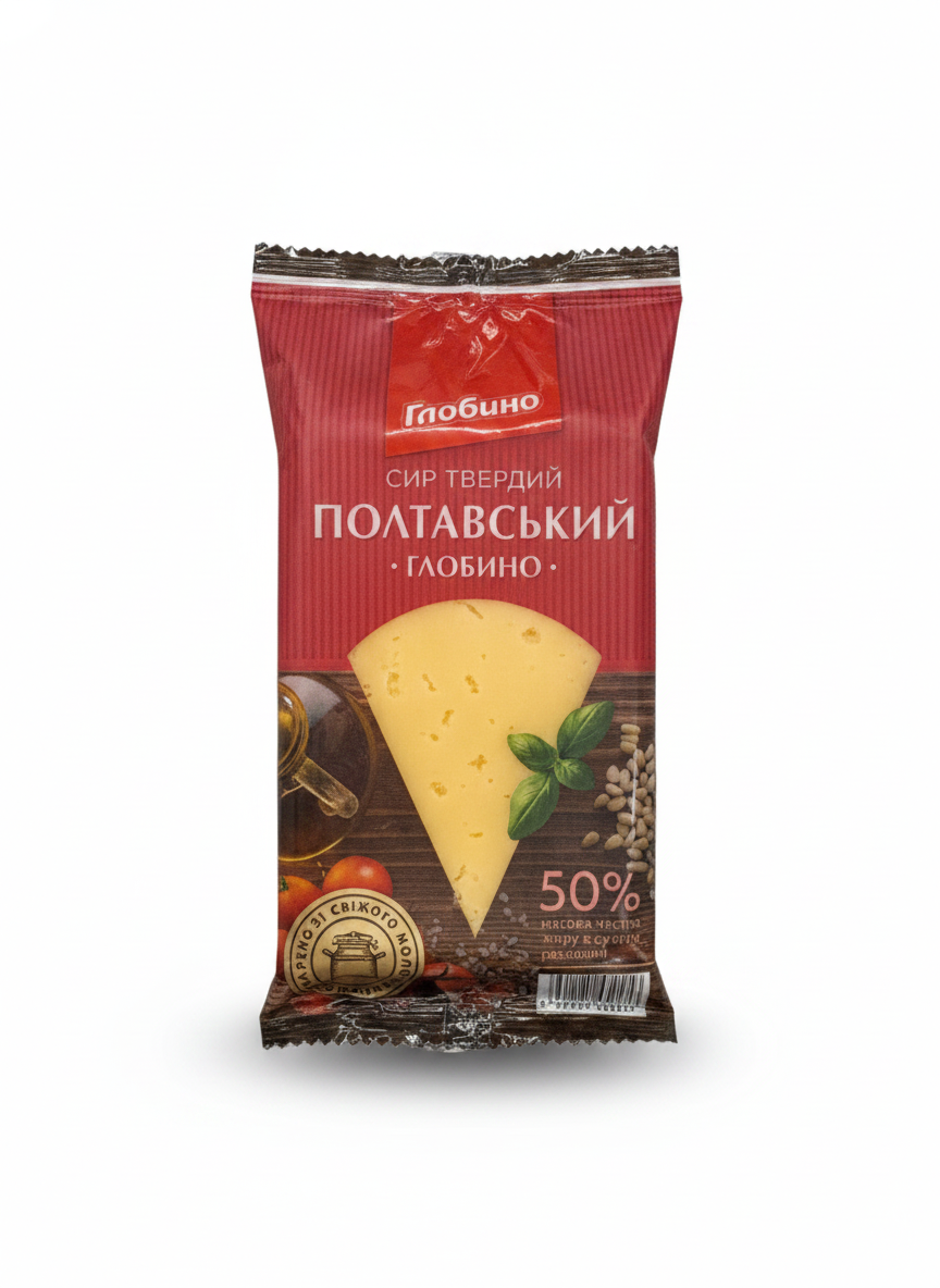 Fromage à pâte dure Poltavsky Globino 50% 160 g, épicerie slave ukrainienne