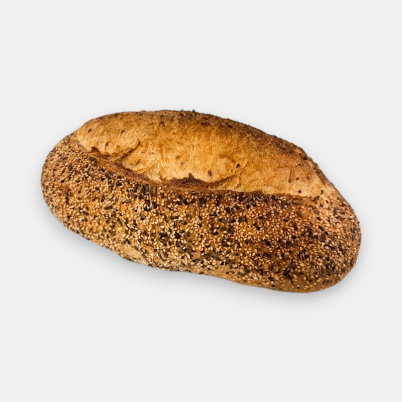 Pain aux 12 céréales Balkanika délice 200 g, recouvert de graines de sésame et de lin, épicerie slave