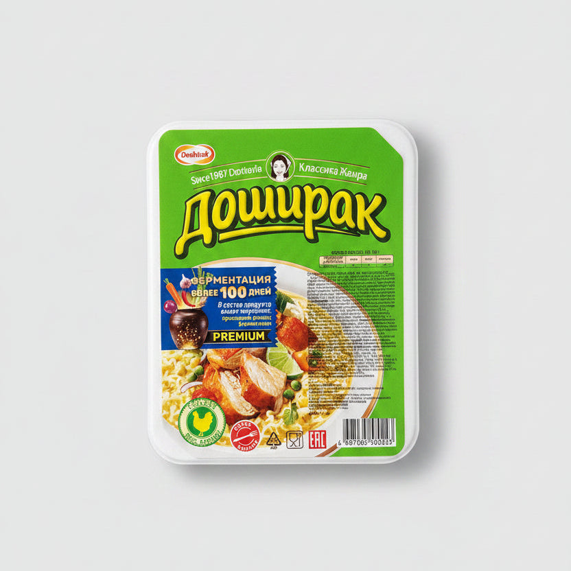 Paquet de nouilles instantanées Doshirak au poulet 90 g, produits d'Europe de l'Est