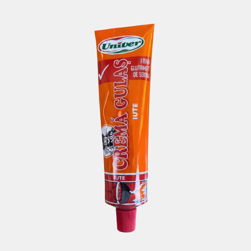 Tube de crème goulash piquante Univer 160 g, épicerie slave, condiment roumain aux poivrons