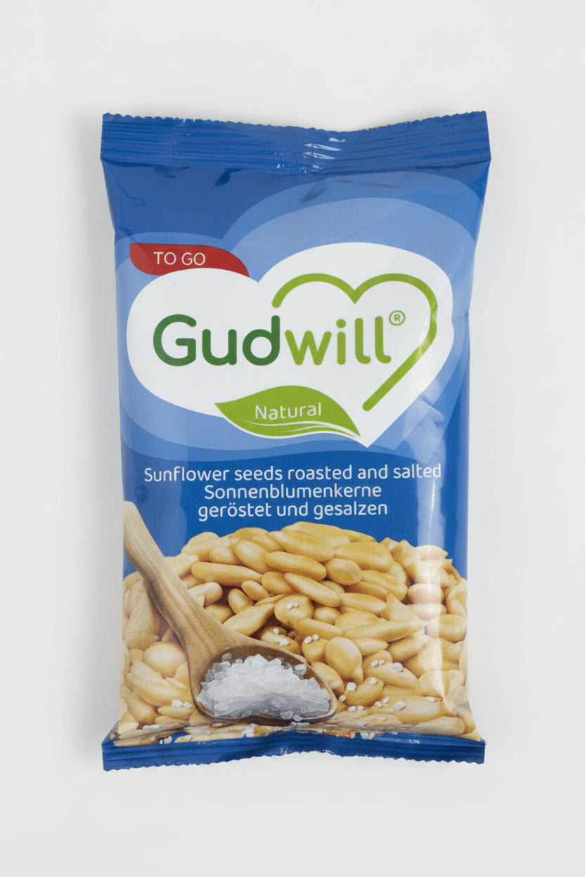 Sachet de graines de tournesol décortiquées grillées et salées GudWill 100 g, épicerie slave