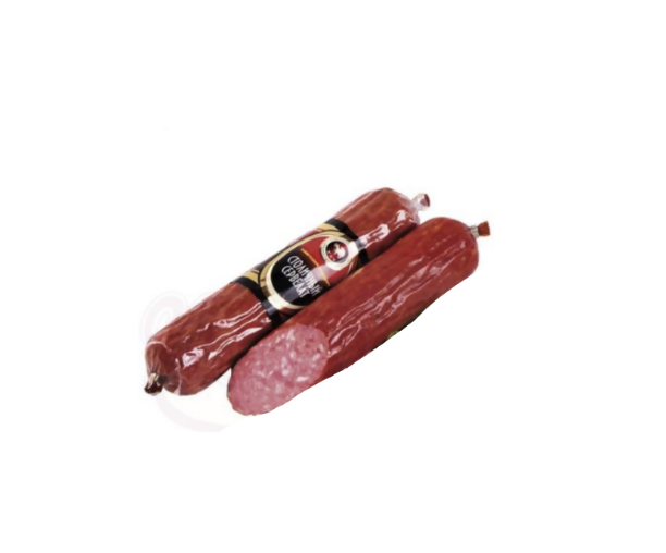 Saucisse fumée Stolichny Serverlat 300 g, charcuterie d'Europe de l'Est en tranches épaisses