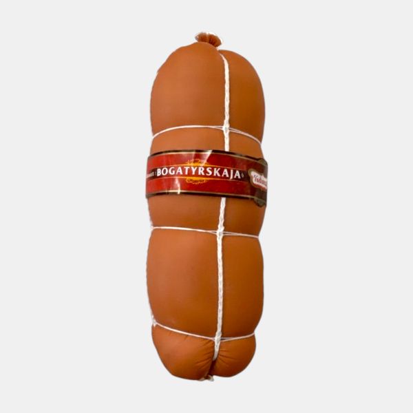 Saucisse cuite Bogatyrskaja Kolbassoff 600 g, charcuterie lituanienne, épicerie slave Paris