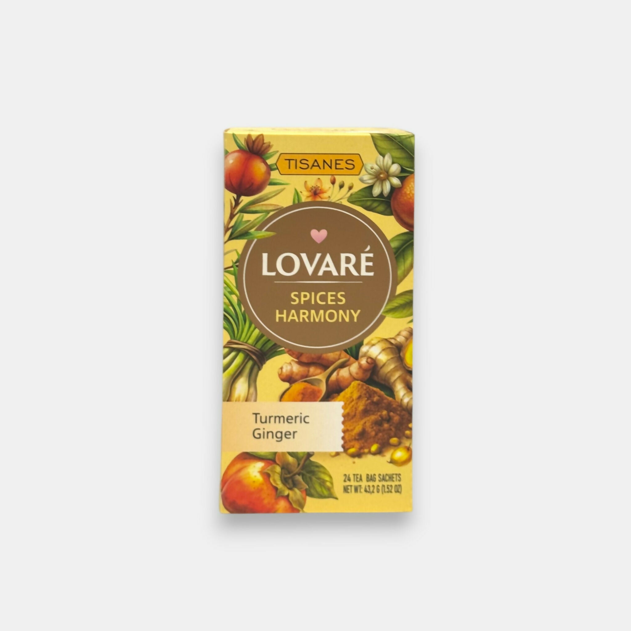 Boîte de tisane curcuma-gingembre Spices Harmony Lovare, 24 sachets, épicerie d'Europe de l'Est