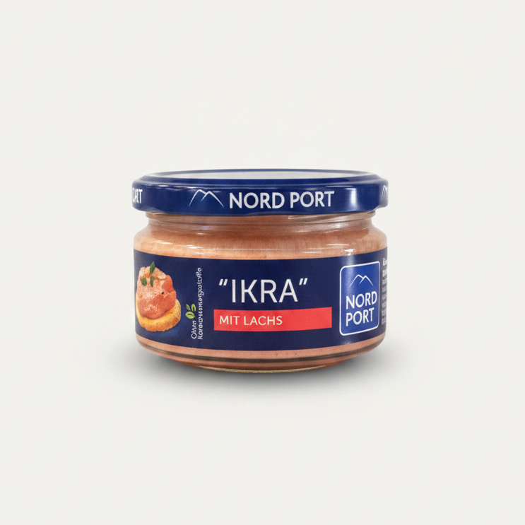 Pot de tartinade Ikra au saumon Nord Port 170 g, épicerie slave
