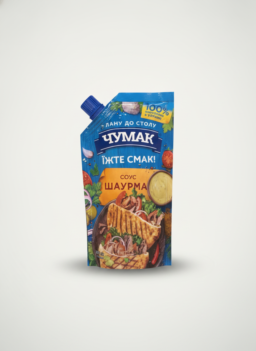Sauce shawarma Chumak 200 g en doypack, épicerie slave ukrainienne