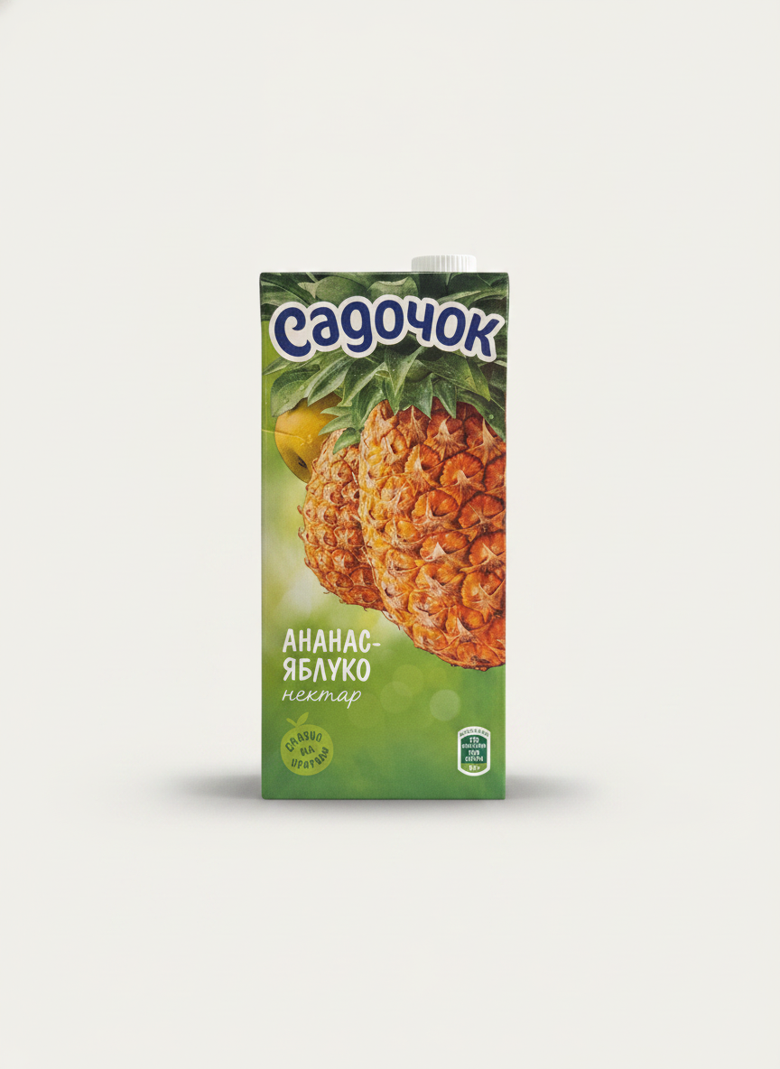 Brique de nectar ananas-pomme Sadochok 0,95 l, épicerie slave en ligne