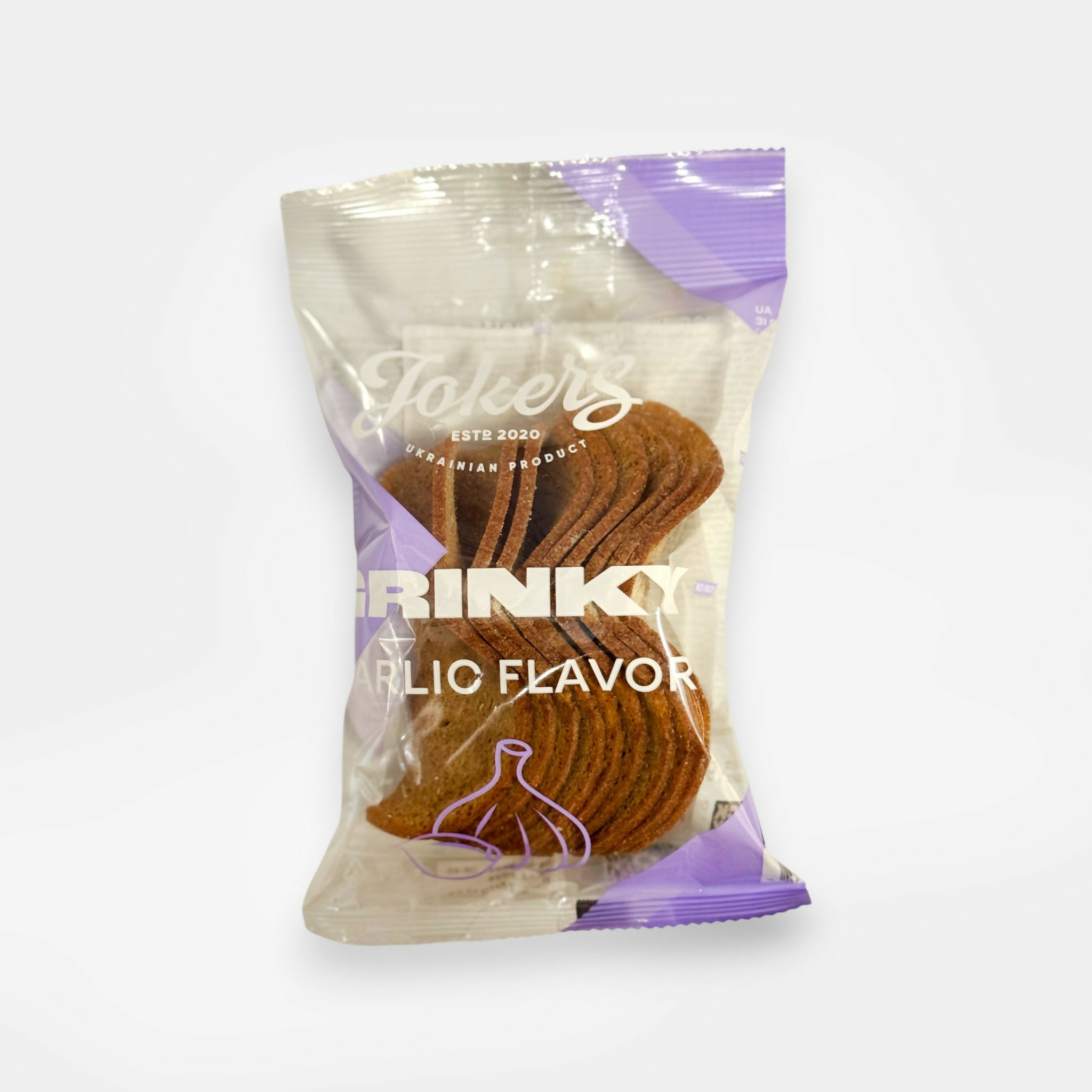 Paquet de croûtons de seigle Jokers, goût ail, 75 g — snack croustillant et savoureux parfait pour l’apéritif ou les soupes. Livraison rapide à Paris sur Pomo.bio.