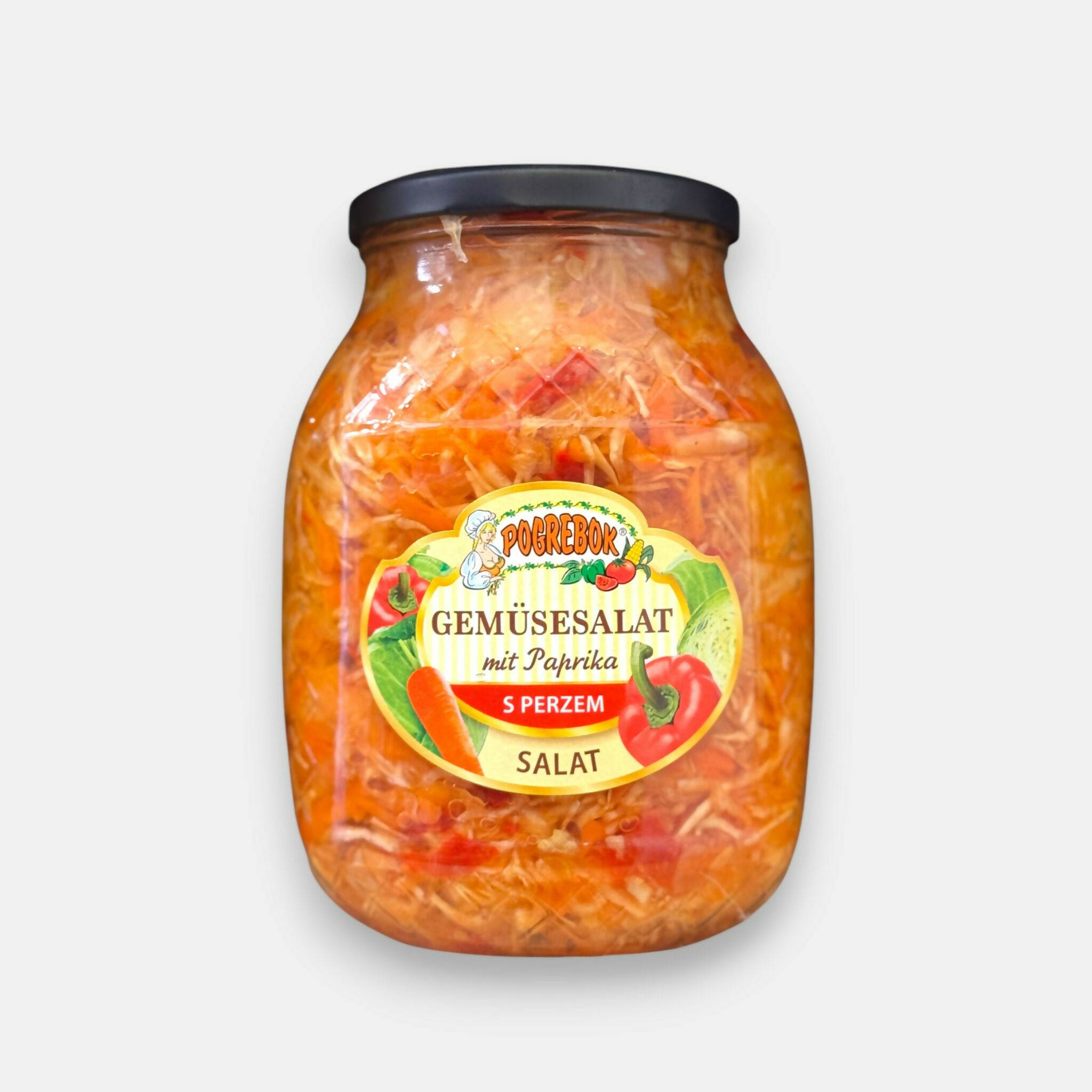 Bocal de salade de légumes au chou et poivron «Pogrebok» 840 g, épicerie slave à Paris