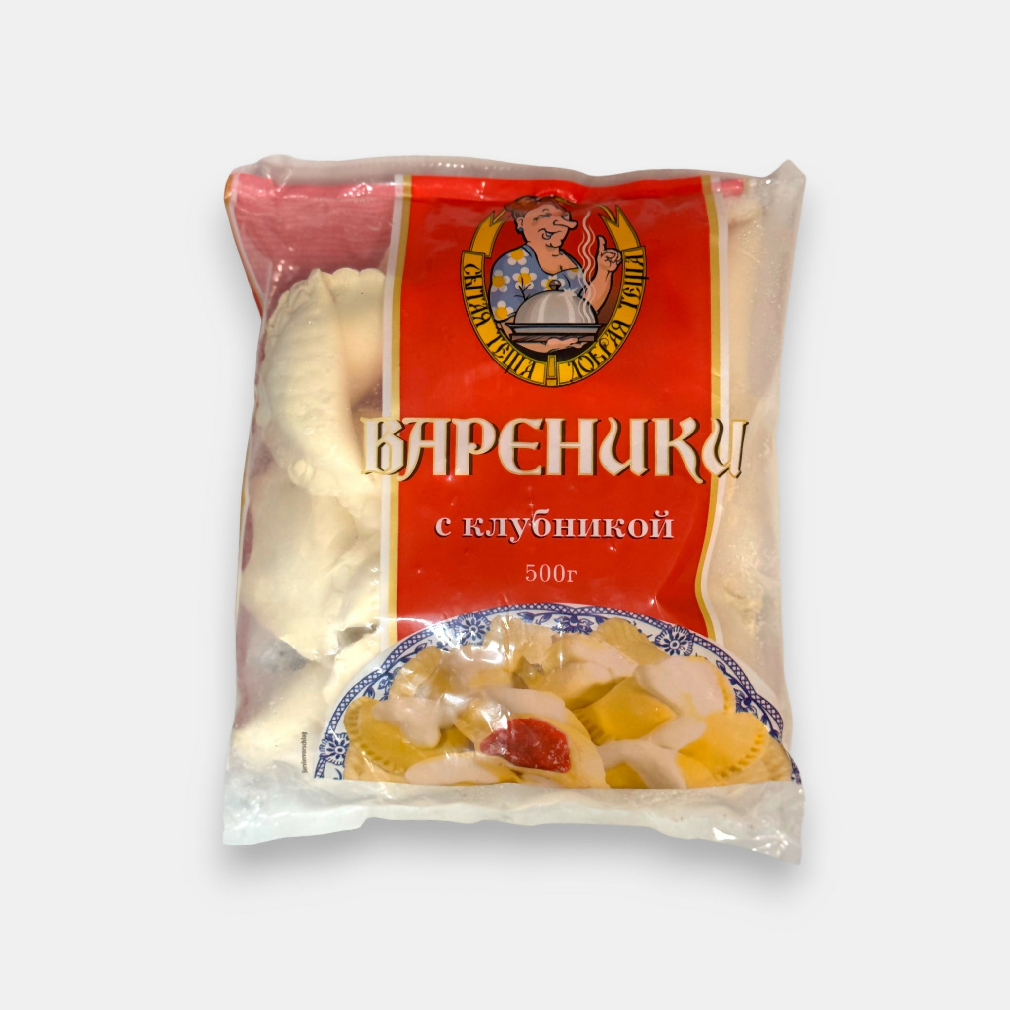 Paquet de vareniki à la fraise Sytaya Teshcha 500 g, raviolis sucrés traditionnels – spécialité slave, épicerie russe à Paris Pomo.bio, livraison rapide