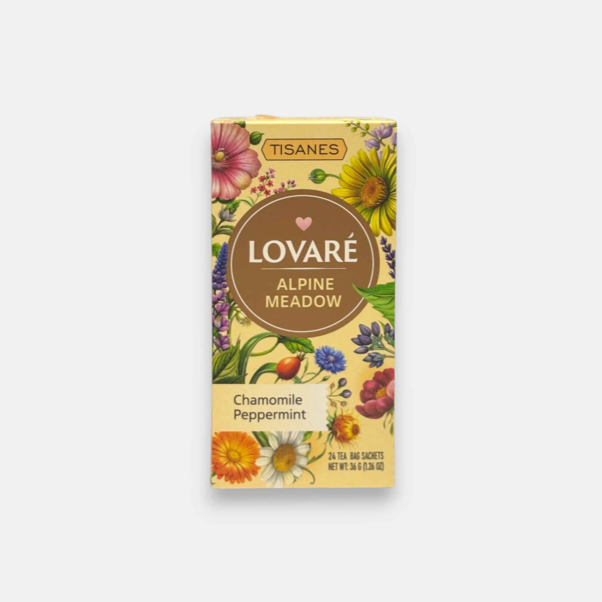 Tisane camomille-menthe Alpine Meadow Lovare 24 sachets