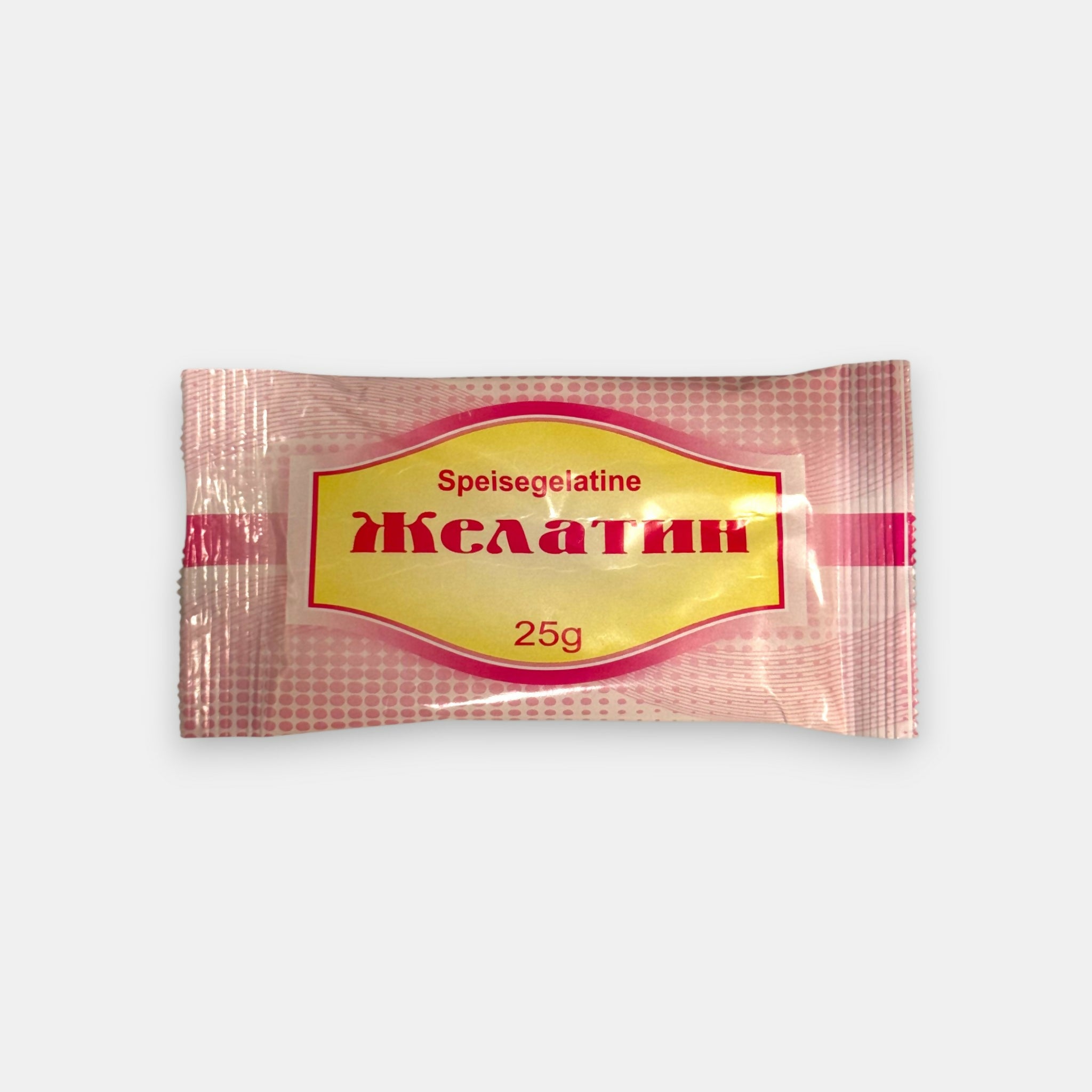 Sachet de gélatine alimentaire 25 g — ingrédient pour desserts, aspics et plats froids. Pomo.bio, épicerie slave à Paris, livraison rapide.