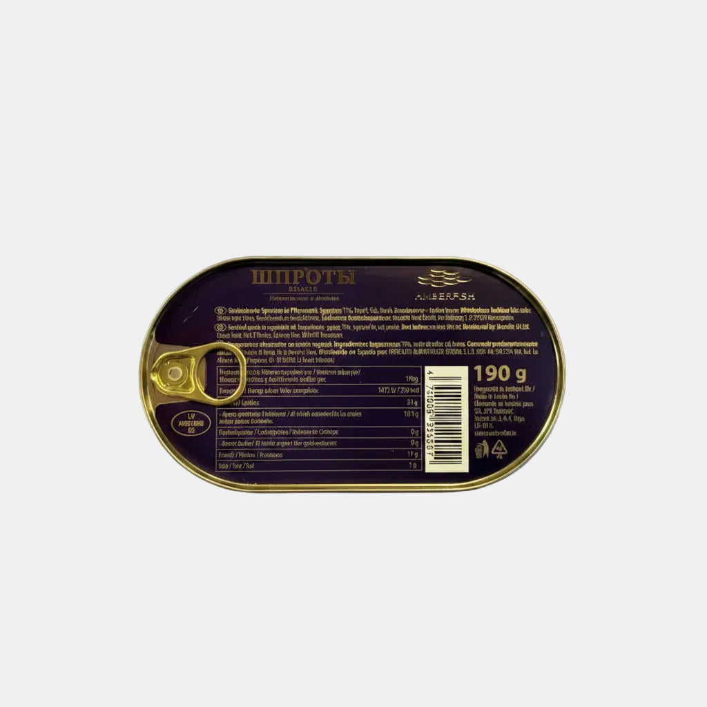 Boîte de larves fumées à l'huile végétale Amberfish 190 g, snack en conserve
