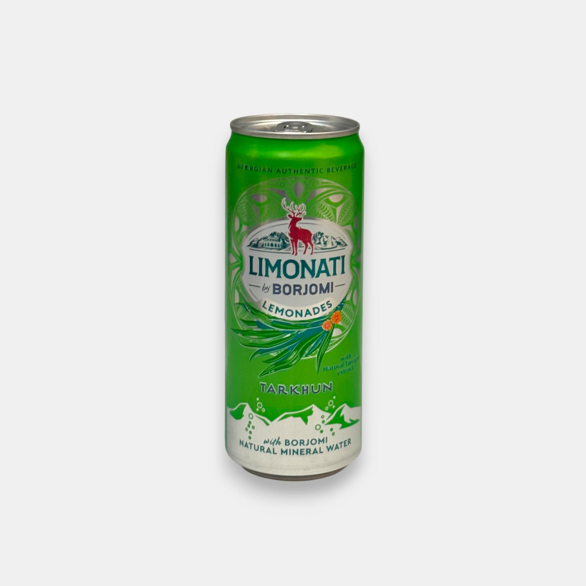 Canette de limonade Borjomi à l’estragon 0,33 l, boisson gazeuse rafraîchissante – épicerie slave à Paris Pomo.bio, livraison rapide