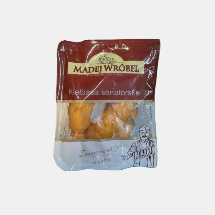 Saucisson sénatorial Madej Wrobel 560 g – charcuterie polonaise traditionnelle, vue de face