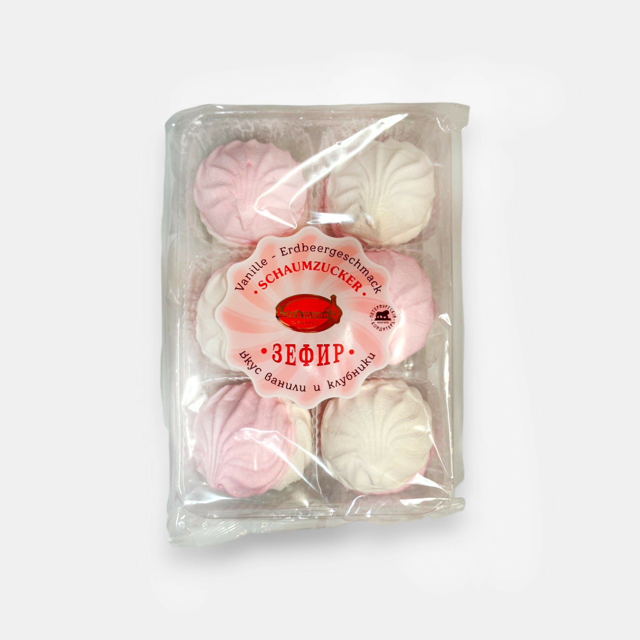 Zefir Lackmann goût vanille et fraise 310 g, guimauve tendre bicolore – confiserie slave, épicerie russe à Paris Pomo.bio, livraison rapide
