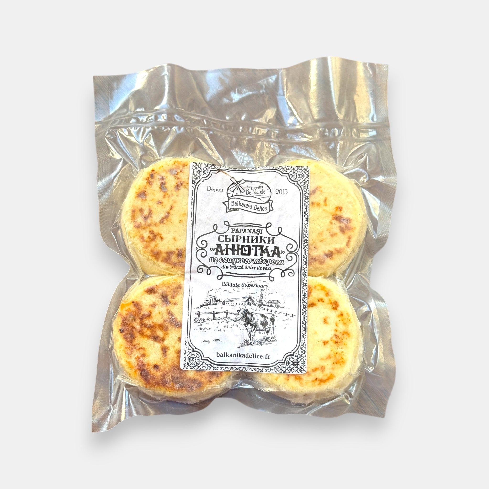 Syrniki "Anyutka" au fromage blanc sucré, "Balkanika Delice", 400 g