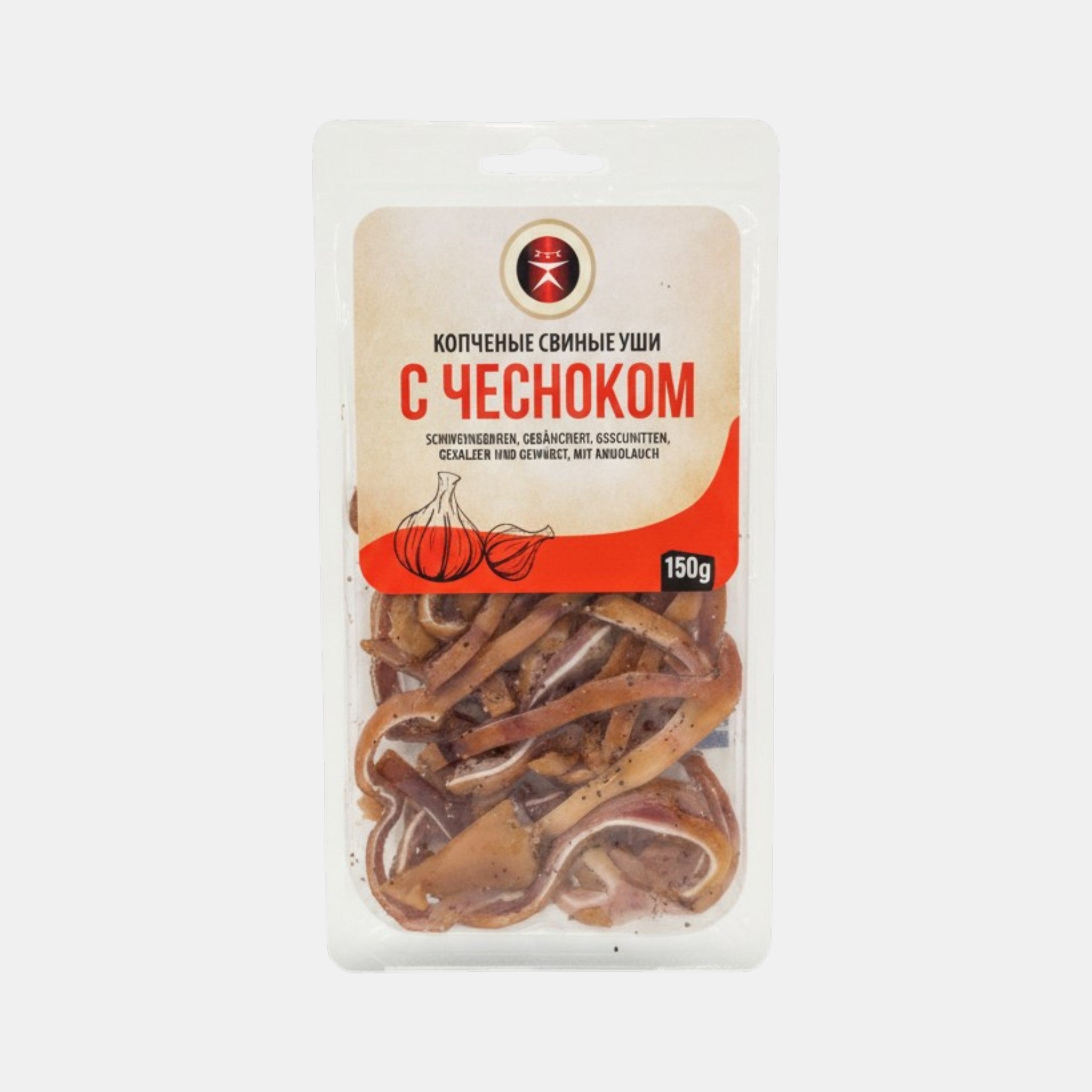 Копчёные свиные уши с чесноком, «Монолит», 150 г