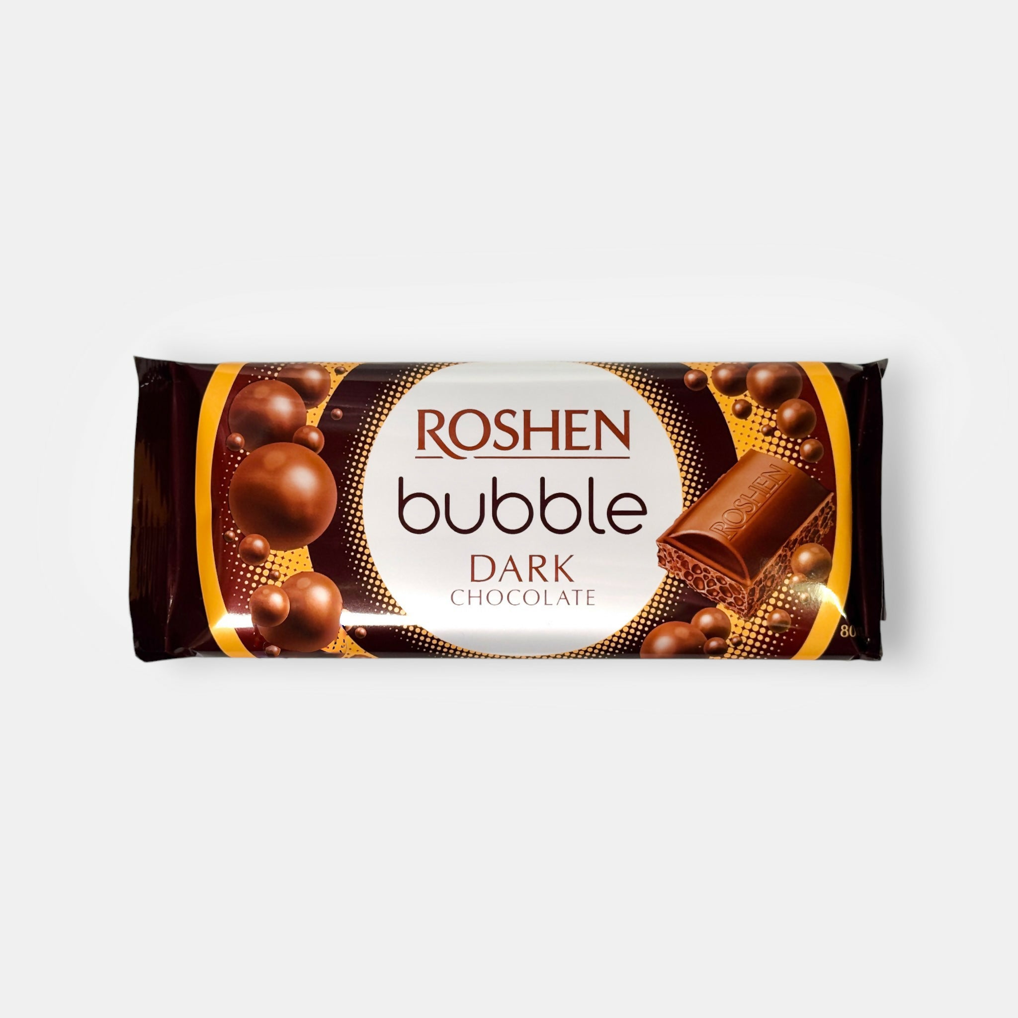 Tablette de chocolat noir aéré «Roshen», 80 g — chocolat léger à la texture mousseuse et au goût riche de cacao. Disponible sur Pomo.bio.