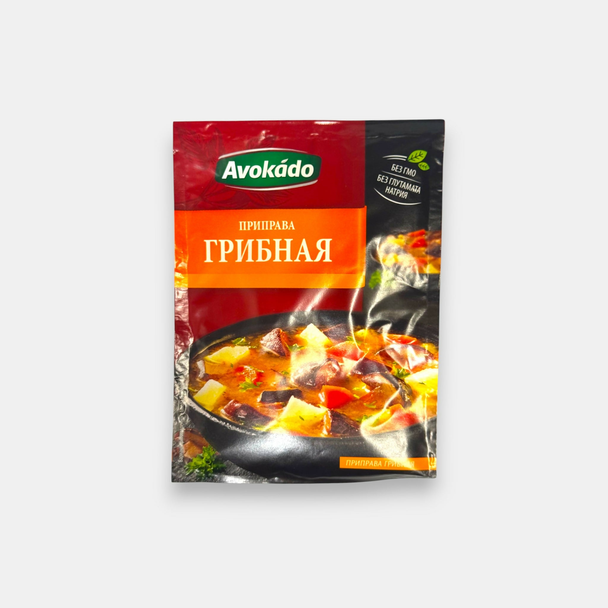 Sachet d’assaisonnement Avokado pour plats aux champignons, 25 g — mélange d’épices aromatiques. Pomo.bio, épicerie slave à Paris, livraison rapide.