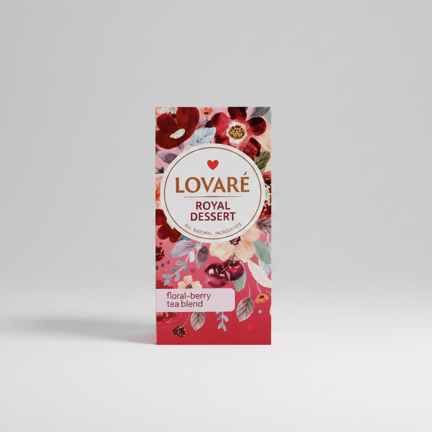 Boîte de thé noir Lovare Royal Dessert 24 sachets × 1,5 g, épicerie slave en ligne
