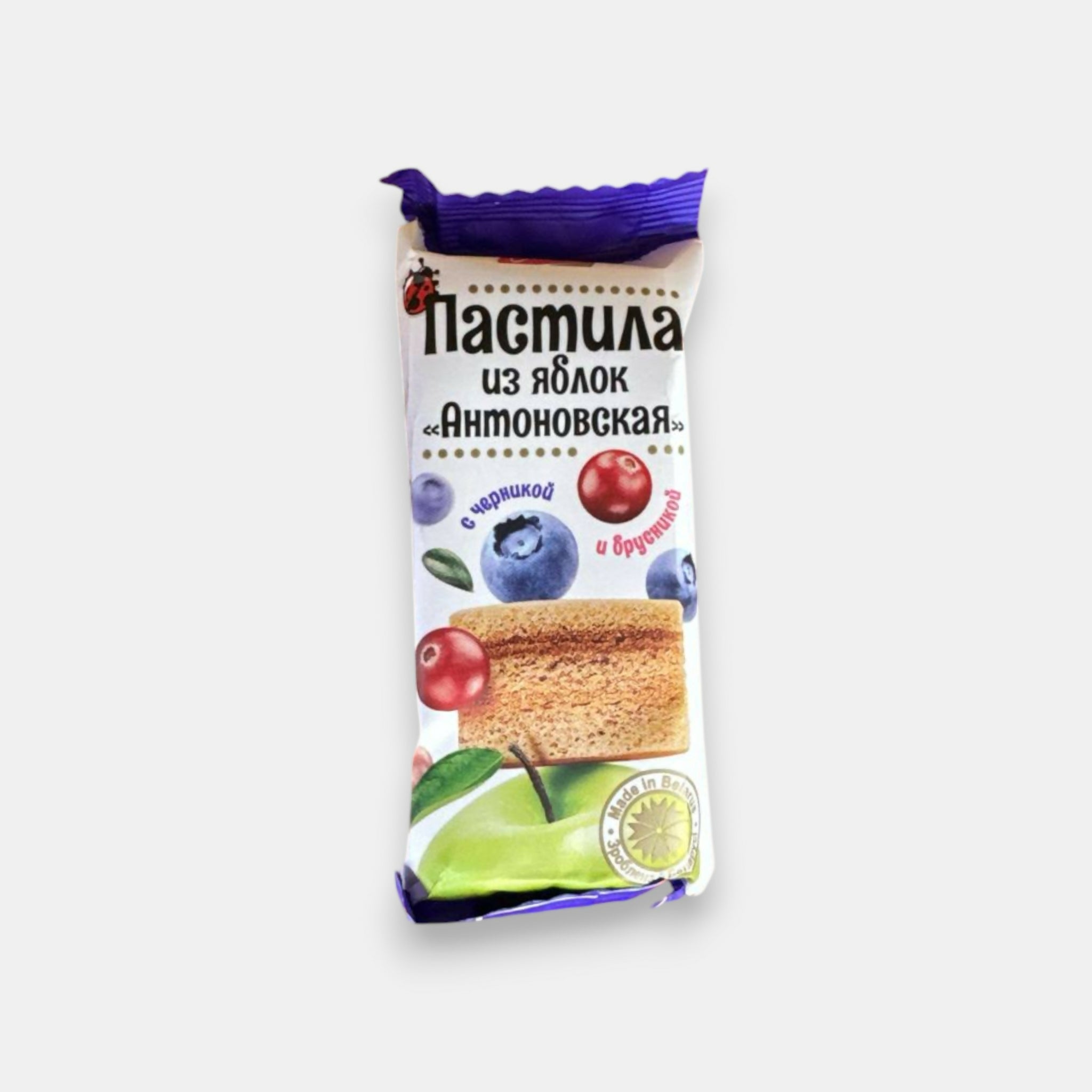 Pastilla de fruits aux pommes Antonovka, myrtilles et airelles, « Mikhaela », 35 g
