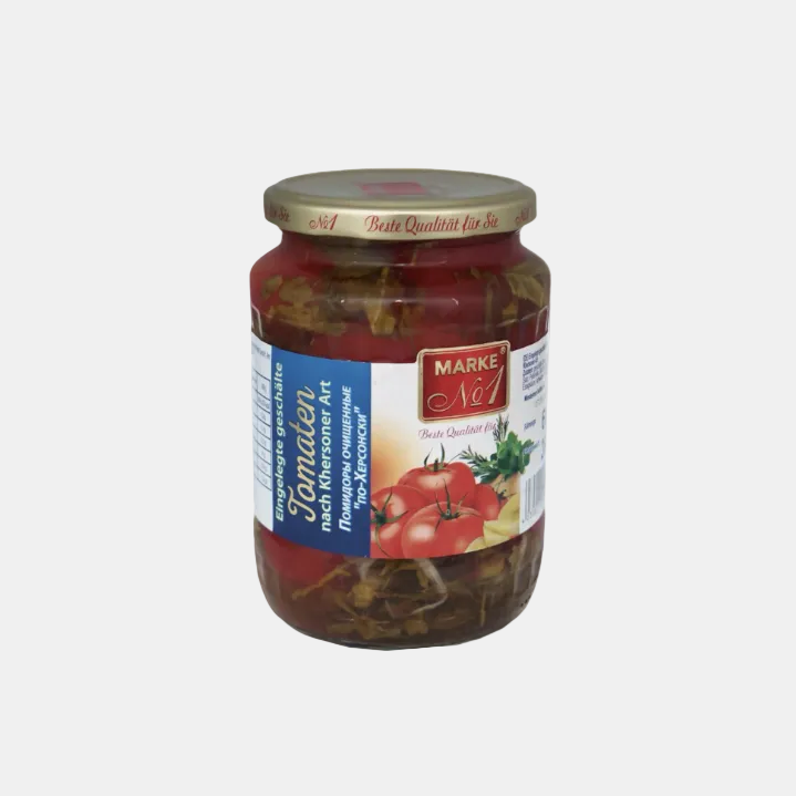 Bocal de tomates pelées à la Kherson «Marque n° 1» 720 g, épicerie slave d'Europe de l'Est