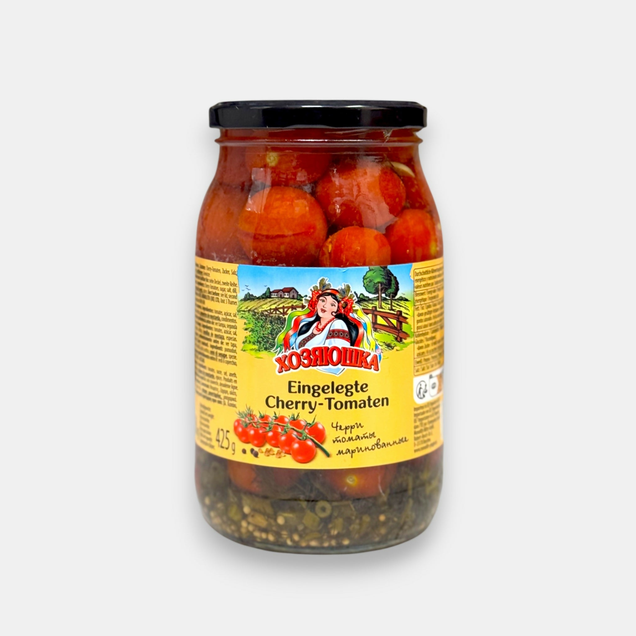 Tomates cerises marinées, «Hosyaushka», 850 g