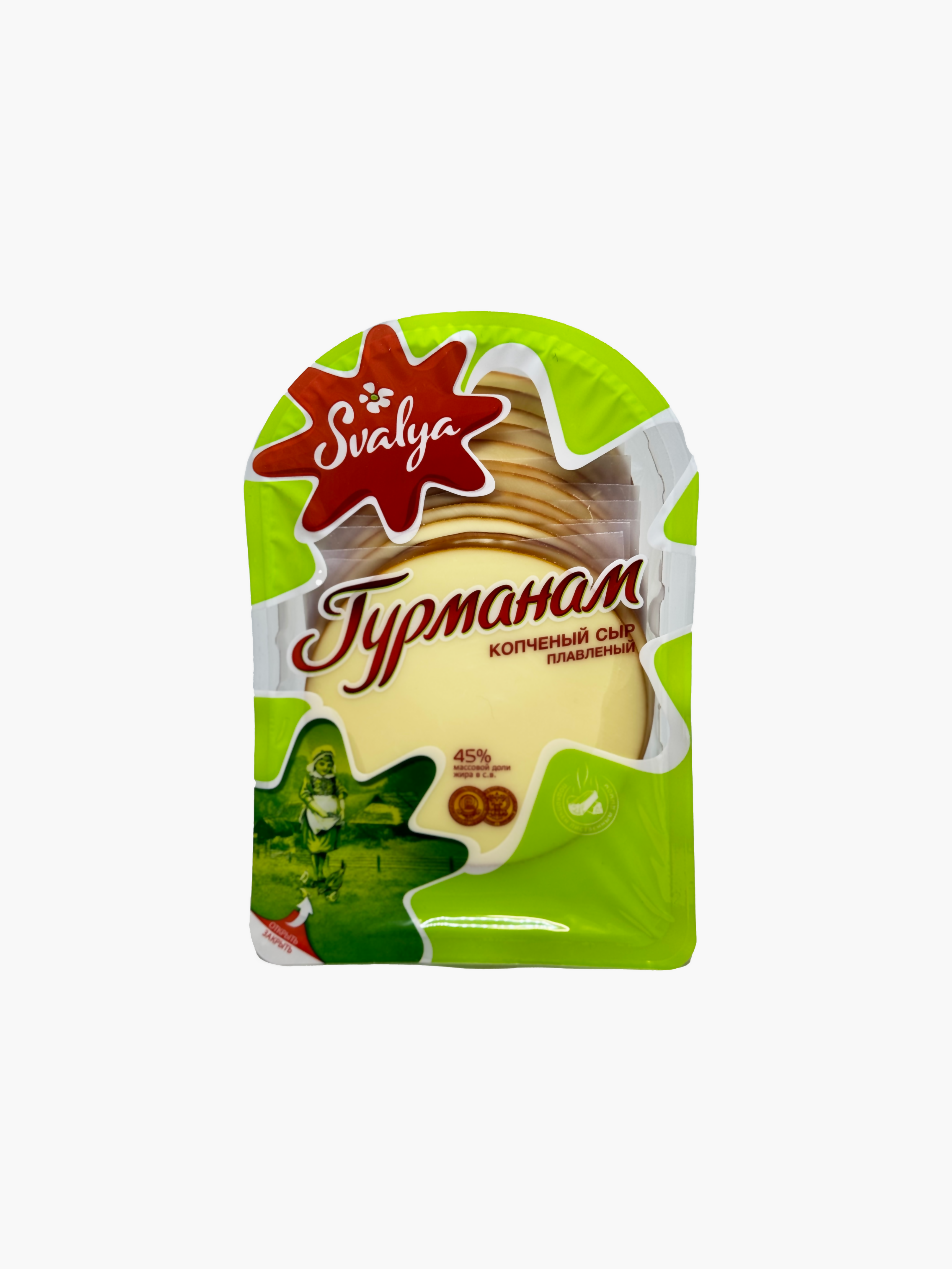 Fromage fondu fumé Svalya 180 g — vue de face de l'emballage
