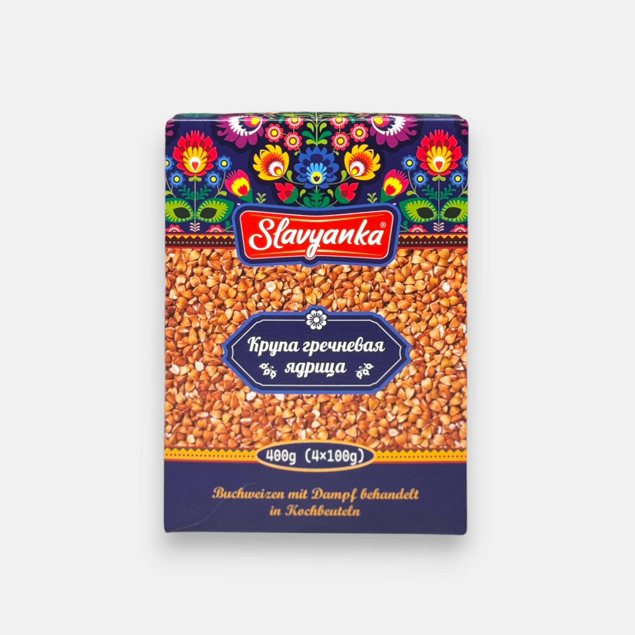 Sarrasin en sachets cuisson Slavyanka 4×100 g en emballage, céréale précuite pratique pour une cuisson rapide, épicerie slave Pomo.bio, livraison rapide à Paris