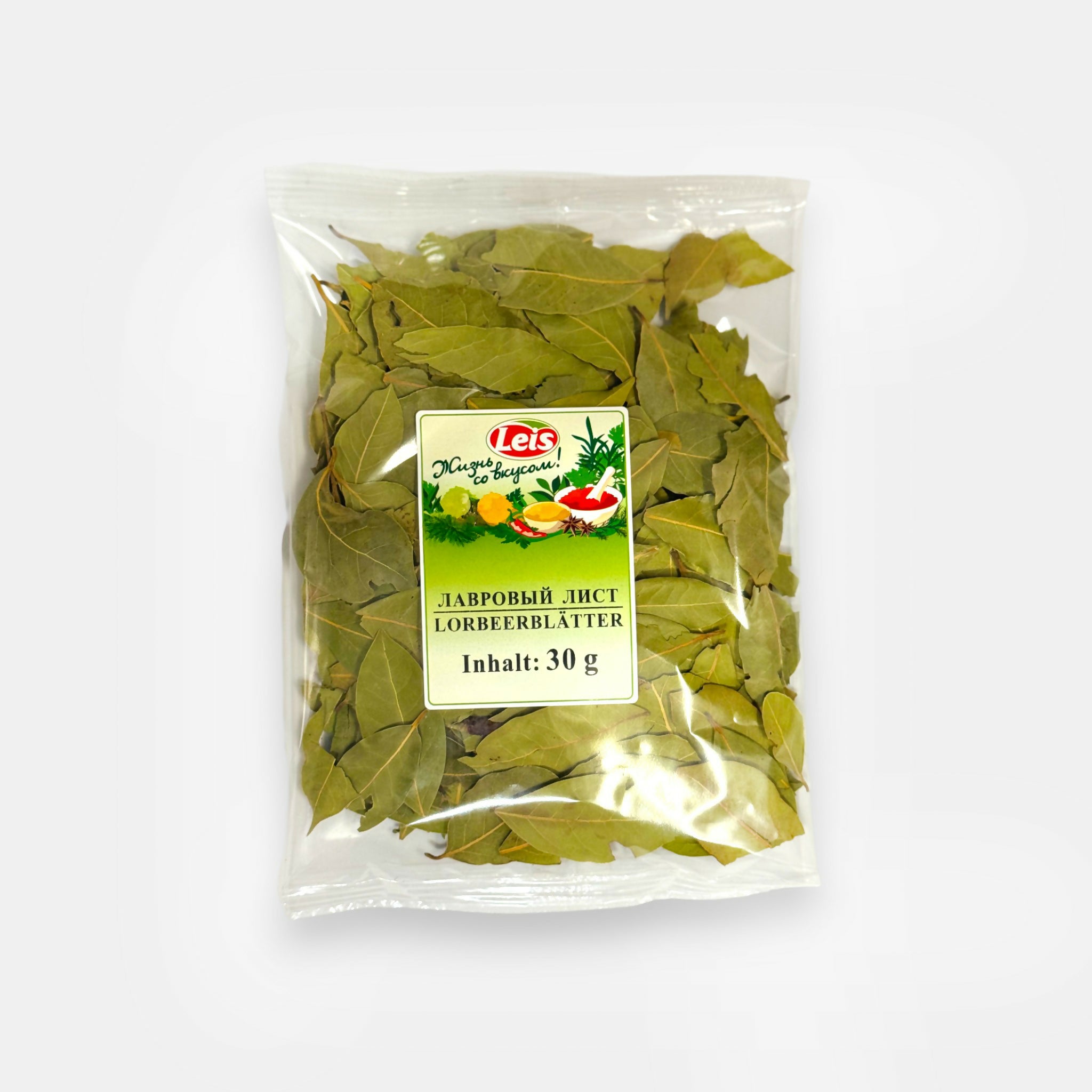 Sachet de feuilles de laurier séchées Leis, 30 g — herbe aromatique idéale pour soupes, sauces et marinades. Pomo.bio, épicerie slave à Paris, livraison rapide.